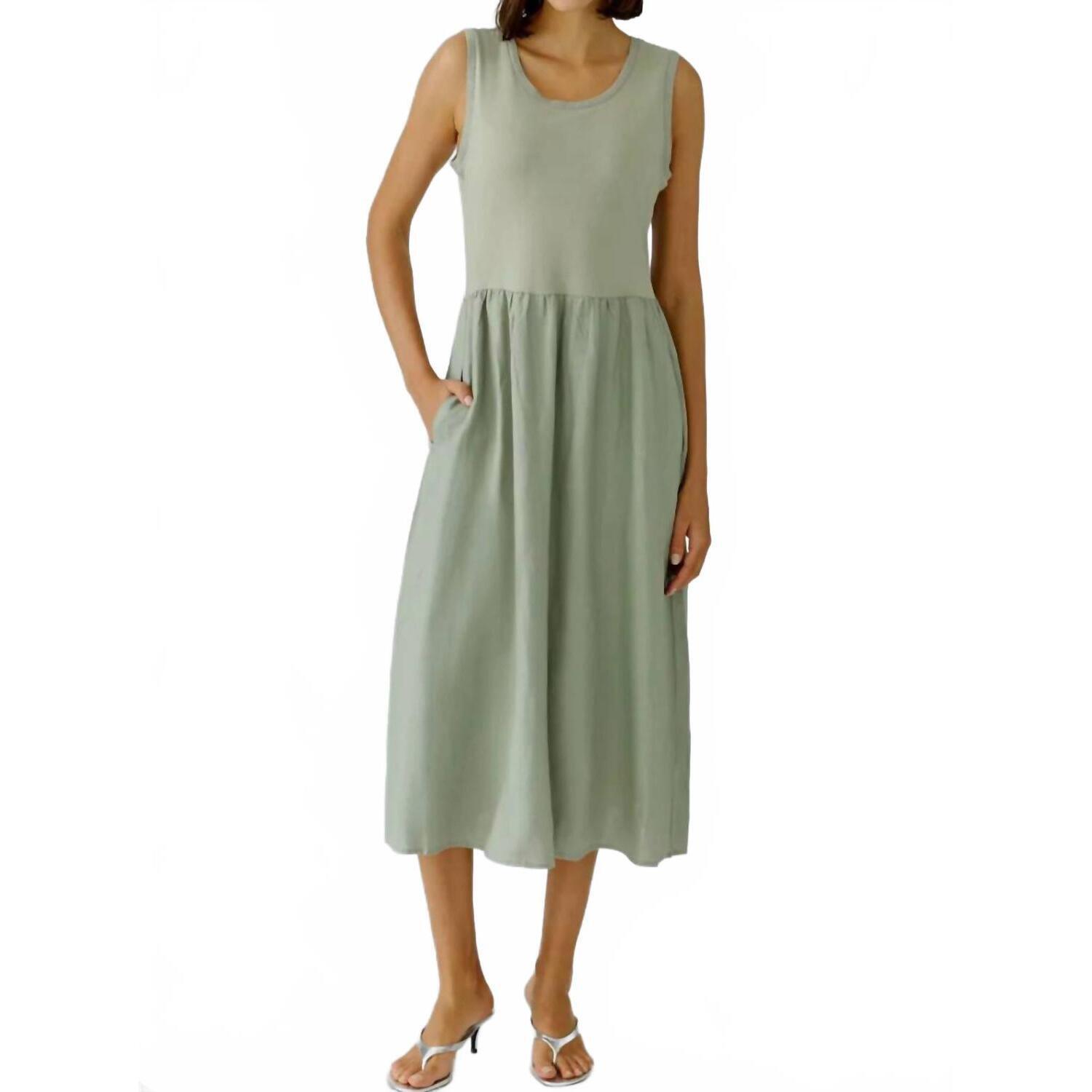 New Oui Sleeveless Midi Dress In Seagrass